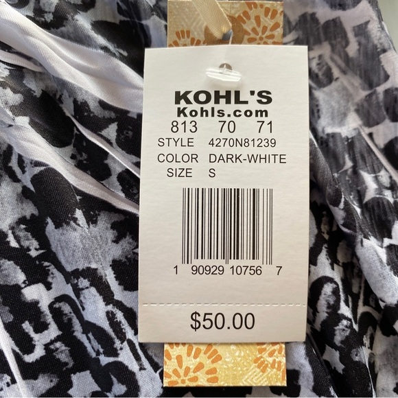 World Unity Women's S black and white casual dress open shoulders and sequin - Picture 15 of 15